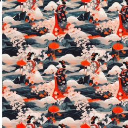 Premium Cotton Poplin Fabric | Japanese Print