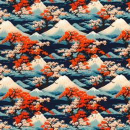 Premium Cotton Poplin Fabric | Japanese Print