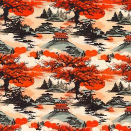 Premium Cotton Poplin Fabric | Japanese Print