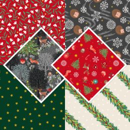 Christmas In Bluebell Wood Lewis & Irene | Fat Quarter Pack 3