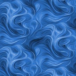 Extra Wide Fabric | Swirls Blue