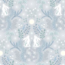 A Winters Moon Lewis & Irene Fabric | Winter Hare Light Silver