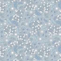 A Winters Moon Lewis & Irene Fabric | Frosted Foliage Grey