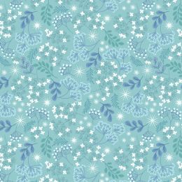 A Winters Moon Lewis & Irene Fabric | Frosted Foliage Light Aqua