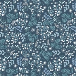 A Winters Moon Lewis & Irene Fabric | Frosted Foliage Winter Skies Blue