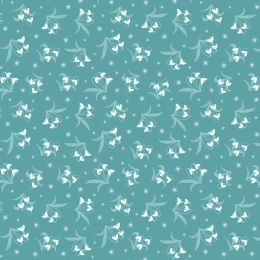 A Winters Moon Lewis & Irene Fabric | Snowdrops Warm Aqua