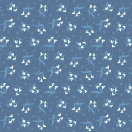 A Winters Moon Lewis & Irene Fabric | Snowdrops Twilight Blue