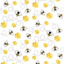 American Touch Flannel | Bees White