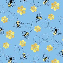 American Touch Flannel | Bees Blue