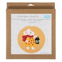Embroidery Hoop Kits - 10cm | Cosy Miss Mouse