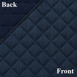 Quilted Denim Fabric | Classic Dark Blue