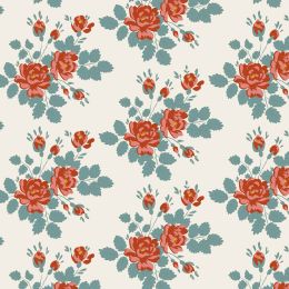 Tilda Village Life Fabric | Myrtle Teal