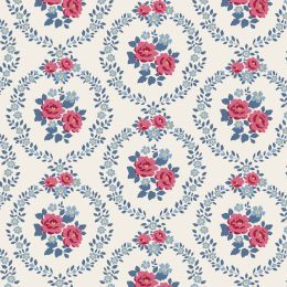 Tilda Village Life Fabric | Mable Cold Cream