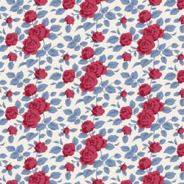 Tilda Village Life Fabric | Margot Burgundy