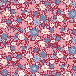 Tilda Village Life Fabric | Esther Burgundy