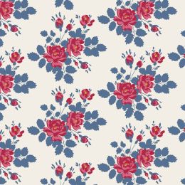 Tilda Village Life Fabric | Myrtle Blue