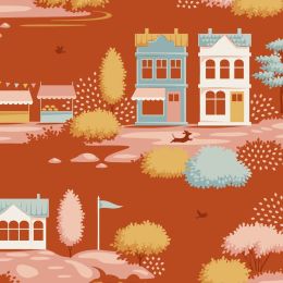 Tilda Village Life Fabric | Blender - Village Rust