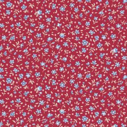 Tilda Village Life Fabric | Blender - Mae Burgundy