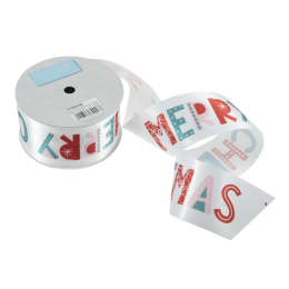 Christmas Printed Satin Ribbon | Merry Christmas, 50mm