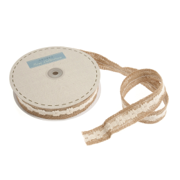 Cotton Trimmed Hessian Ribbon | Floral, 28mm x 10m