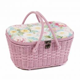 Sewing Box: Wicker Basket: Rose Blossom