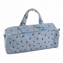 Knitting Bag with Pin Case: Blue Bee