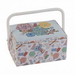 Sewing Box (M): Embroidered Lid: Happydashery