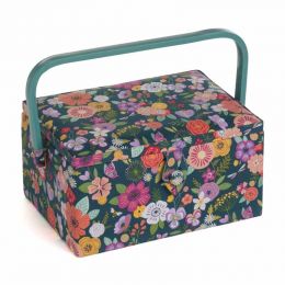 Sewing Box (M): Floral Garden: Teal