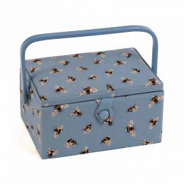 Sewing Box (M): Rectangle: Blue Bees