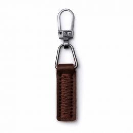 Prym Zip Puller | Faux Leather Stitched Brown