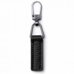 Prym Zip Puller | Faux Leather Stitched Black