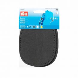 Patches - Sew On - Nappa Leather | Oval 10x14cm | Dark Grey