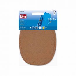 Patches - Sew On - Nubuck Leather | Oval 10.5x13cm | Camel
