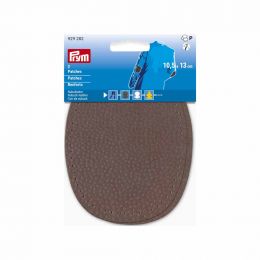 Patches - Sew On - Nubuck Leather | Oval 10.5x13cm | Brown
