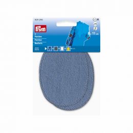 Patches - Iron On - Denim | Oval 8x11cm | Light Blue