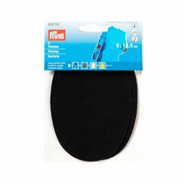 Patches - Iron On - Suede | Oval 9x13.5cm | Black