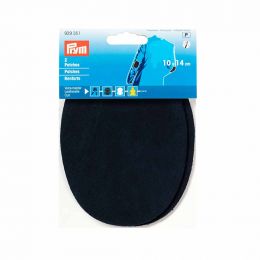 Patches - Sew On - Sueded Leather | Oval 10x14cm | Navy Blue