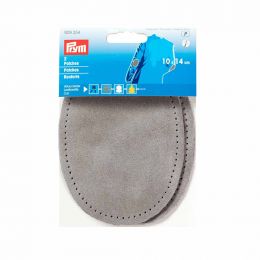 Patches - Sew On - Sueded Leather | Oval 10x14cm | Grey