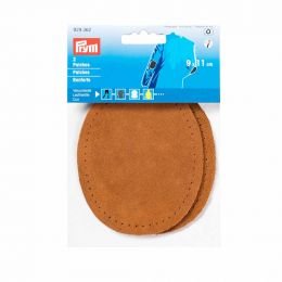 Patches - Sew On - Sueded Leather | Oval 9x11cm | Brown