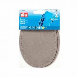 Patches - Iron On - Suede | Oval 10x14cm | Light Grey