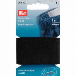 Elastic Tape Soft | 40mm Black - 1m | Prym