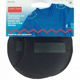 Raglan Shoulder Pad | Hook & Loop Fasten | Garments Without Collar | S, Black
