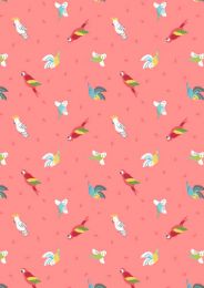 Small Things Pets Fabric | Birds Tropical Coral