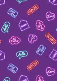 Small Things Glow Fabric | Neon Signs Purple