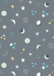 Small Things Glow Fabric | Night Sky Grey