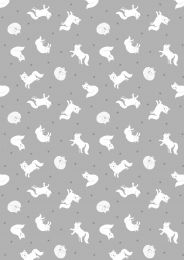 Small Things Polar Animals Fabric | Arctic Fox Silver