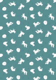 Small Things Polar Animals Fabric | Arctic Fox Teal
