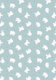 Small Things Polar Animals Fabric | Polar Bears Blue