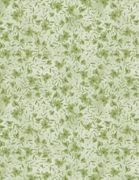 Gnome & Garden Fabric | Leaf Toss Green