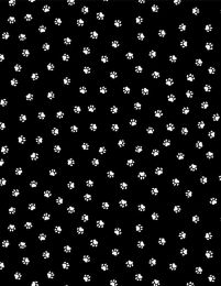 Purrfect Partners Fabric | Paw Prints Black